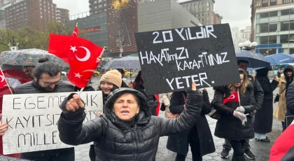New York’ta İmamoğlu’nun tutukluluğuna protesto
